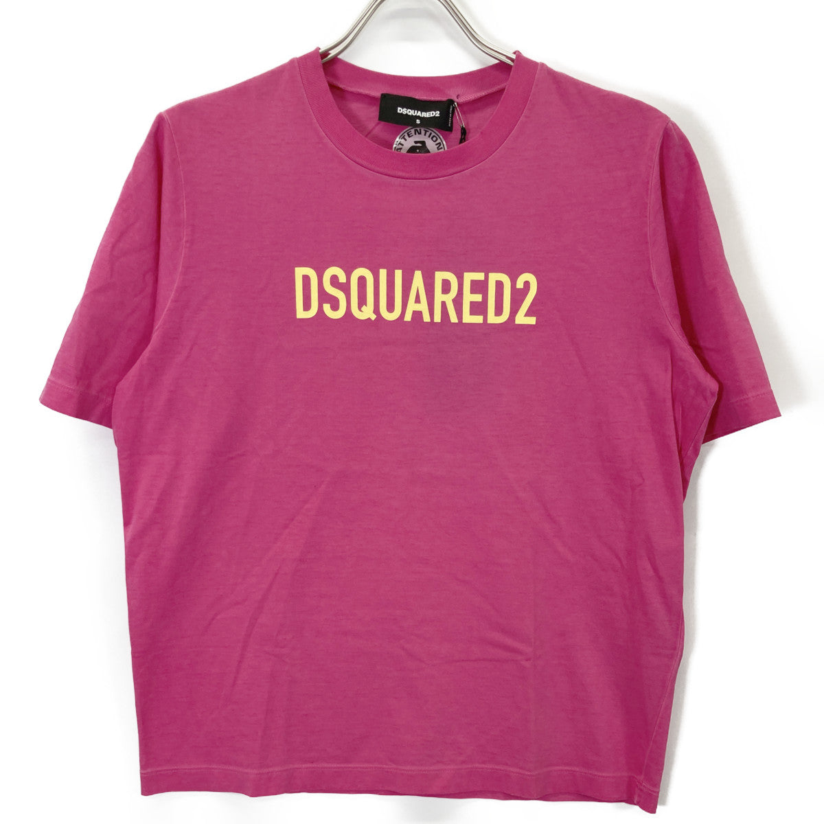 DSQUARED2 Pink x Yellow Cotton Short-Sleeved Shirt Top from 2022
