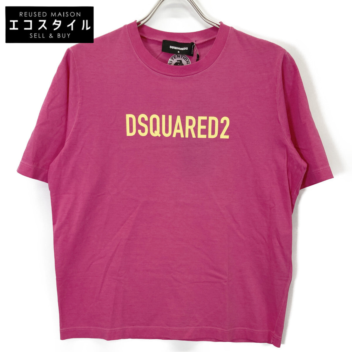 DSQUARED2 Pink x Yellow Cotton Short-Sleeved Shirt Top from 2022