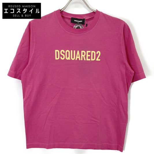 DSQUARED2 ディースクエアード 22年製 ピンク×イエロー コットン 半袖シャツ トップス