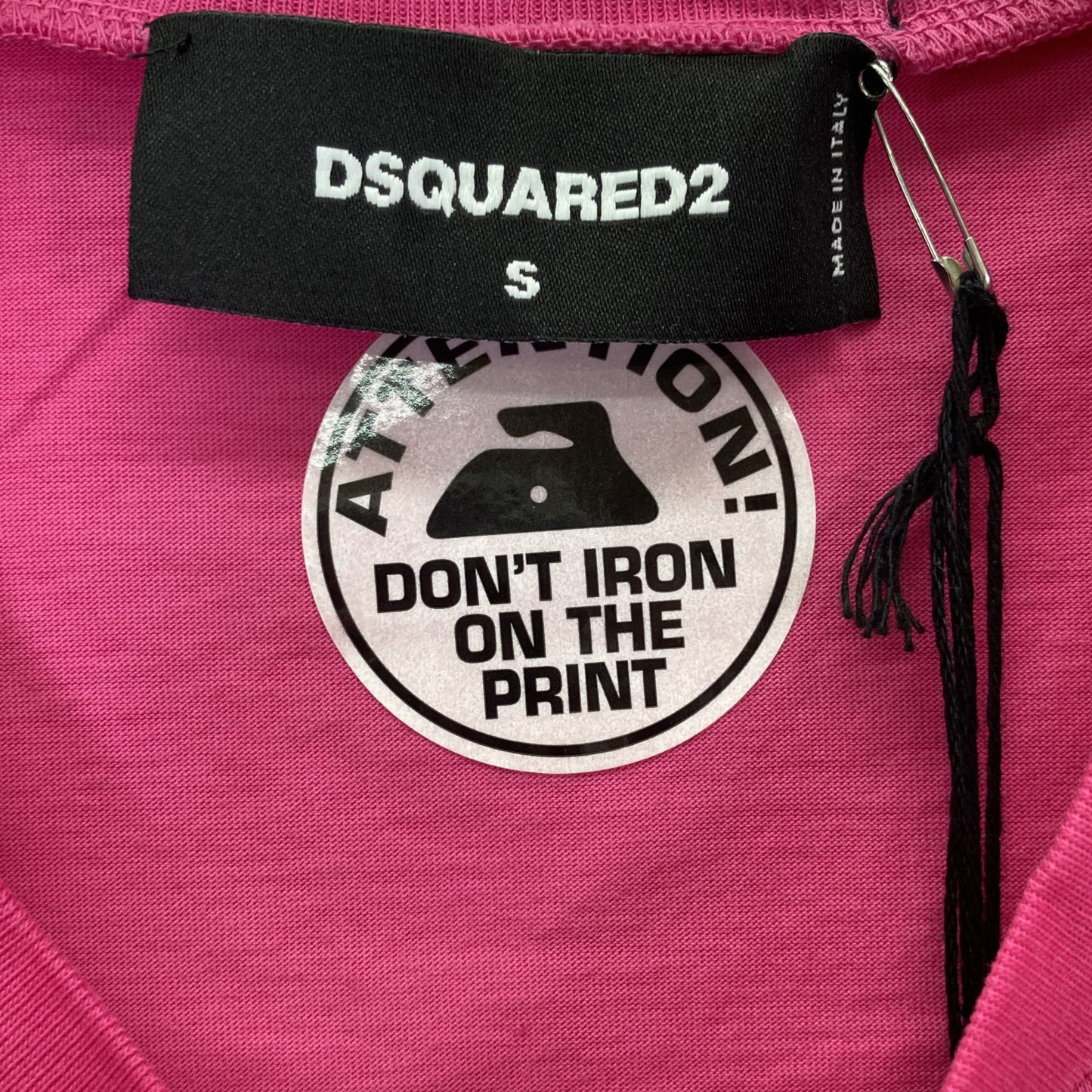 DSQUARED2 Pink x Yellow Cotton Short-Sleeved Shirt Top from 2022
