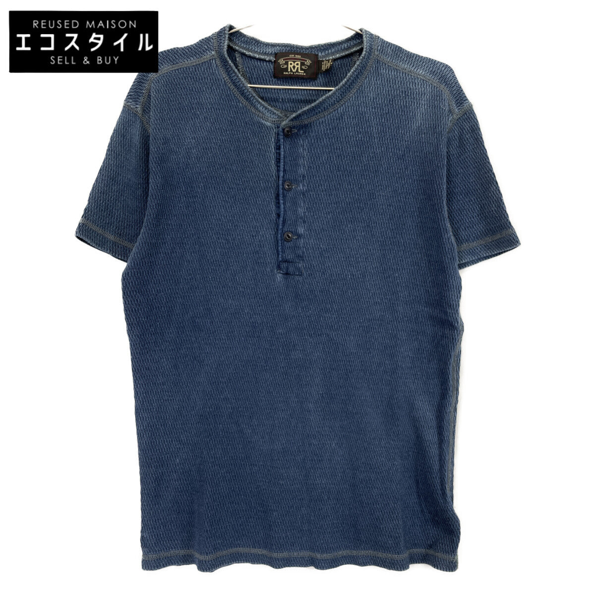RRL ダブルアールエル インディゴ ヘンリーネック 半袖 カットソー トップス