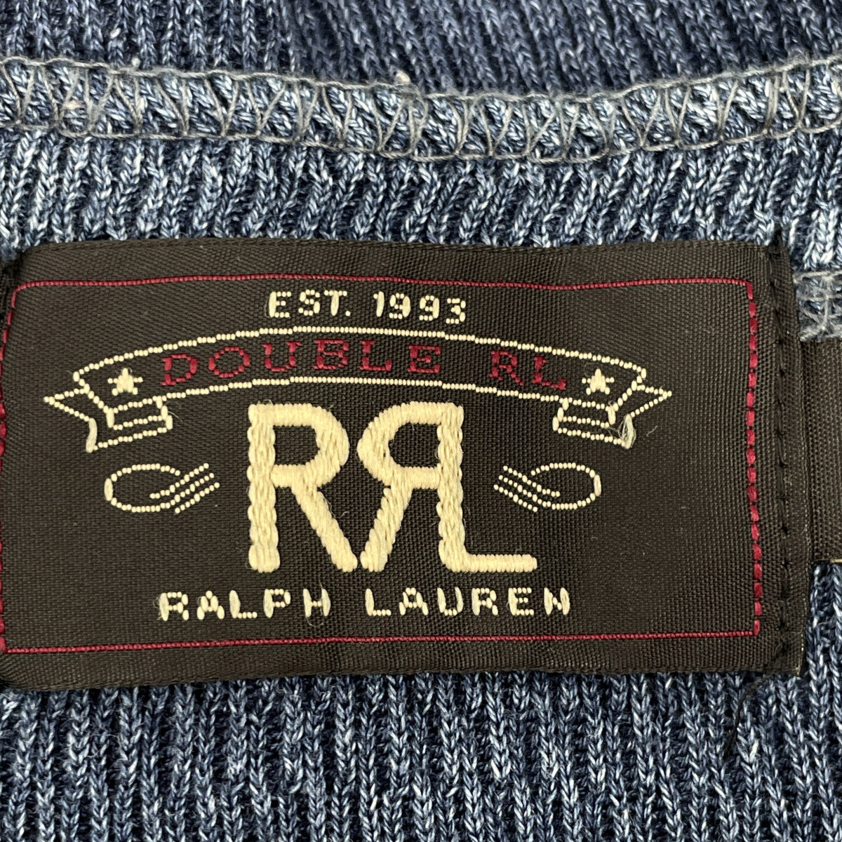 RRL ダブルアールエル インディゴ ヘンリーネック 半袖 カットソー トップス