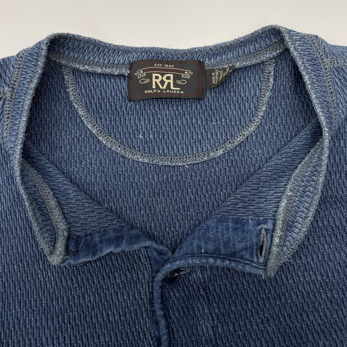 RRL ダブルアールエル インディゴ ヘンリーネック 半袖 カットソー トップス