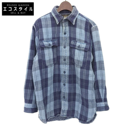 RRL Double RL Cotton Indigo Plaid Long Sleeve Shirt Tops Men's Blue M Tops