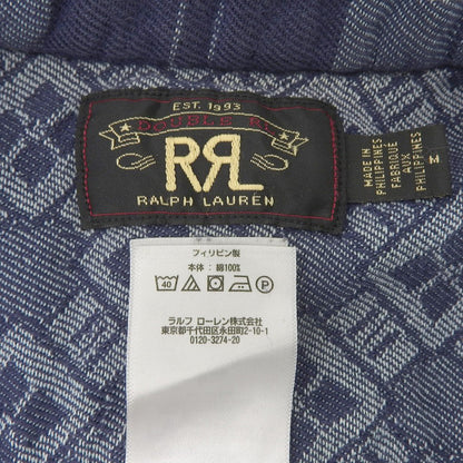RRL Double RL Cotton Indigo Plaid Long Sleeve Shirt Tops Men's Blue M Tops