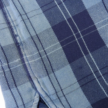 RRL Double RL Cotton Indigo Plaid Long Sleeve Shirt Tops Men's Blue M Tops