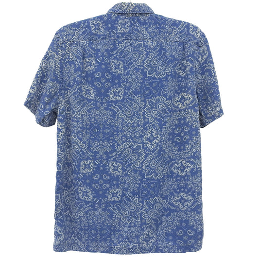 RRL Indigo Bandana Print Open Collar Shirt Tops Men's Blue M Tops