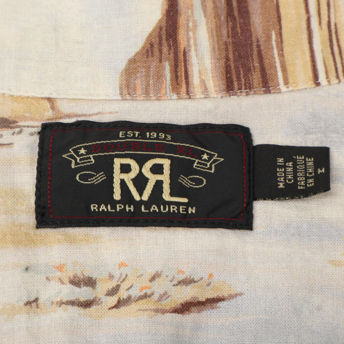 RRL 双R标 棉质风景印花亚麻混纺衬衫 上衣