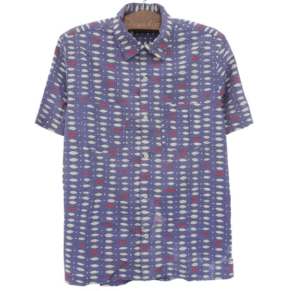 RRL ダブルアールエル シアサッカー フィッシュ キャンプシャツ トップス メンズ ライトパープル M トップス