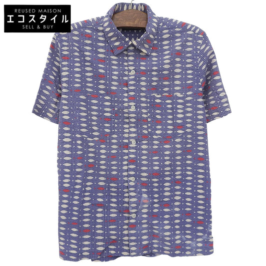 RRL Double RL Seersucker Fish Camp Shirt Tops Men's Light Purple M Tops