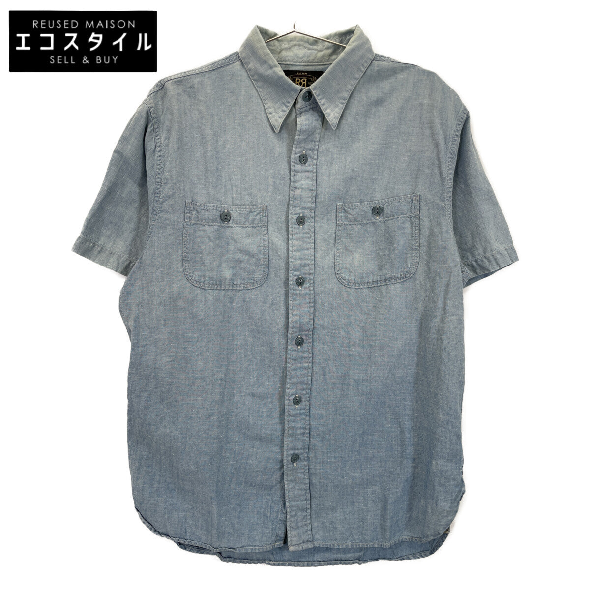 RRL Ralph Lauren 淡蓝色短袖衬衫上衣