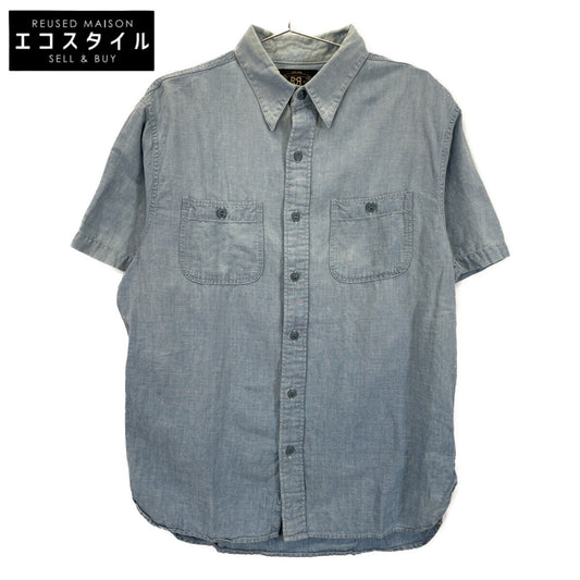 RRL Double RL Light Blue Half-Sleeve Shirt Top