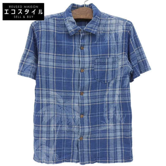 RRL ダブルアールエル コットン×リネン チェック柄 シャツ トップス メンズ ブルー M トップス