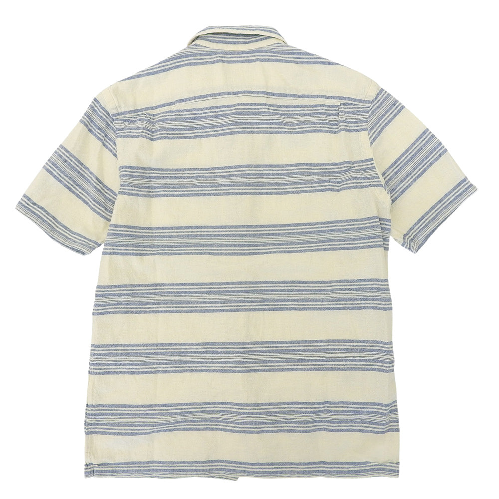 RRL 双RL 条纹亚麻混纺海军风衬衫 上衣 蓝×米白 M 上衣