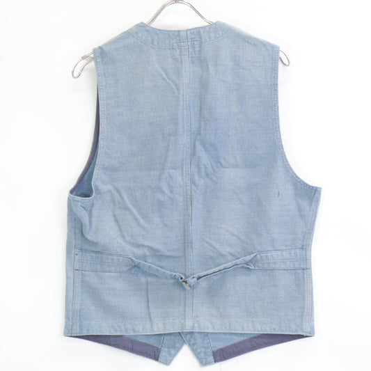 RRL Indigo Cotton Long Sleeve Cardigan Men's Blue M Vest