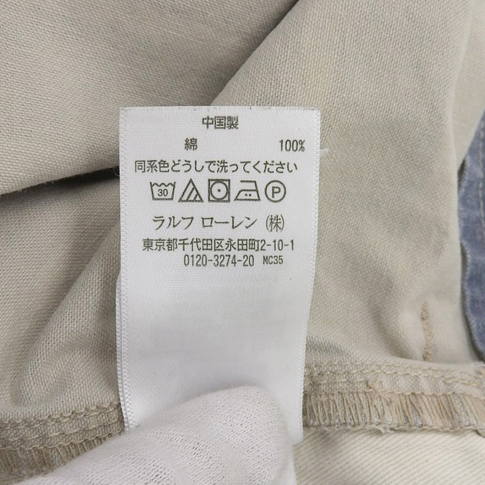 RRL 双RL 蜡染 做旧 拼接 牛仔短裤 蓝色 32 下装 男式 下装
