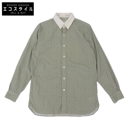 Cotton Long Sleeve Shirt Tops Men's Green M Tops M Men's