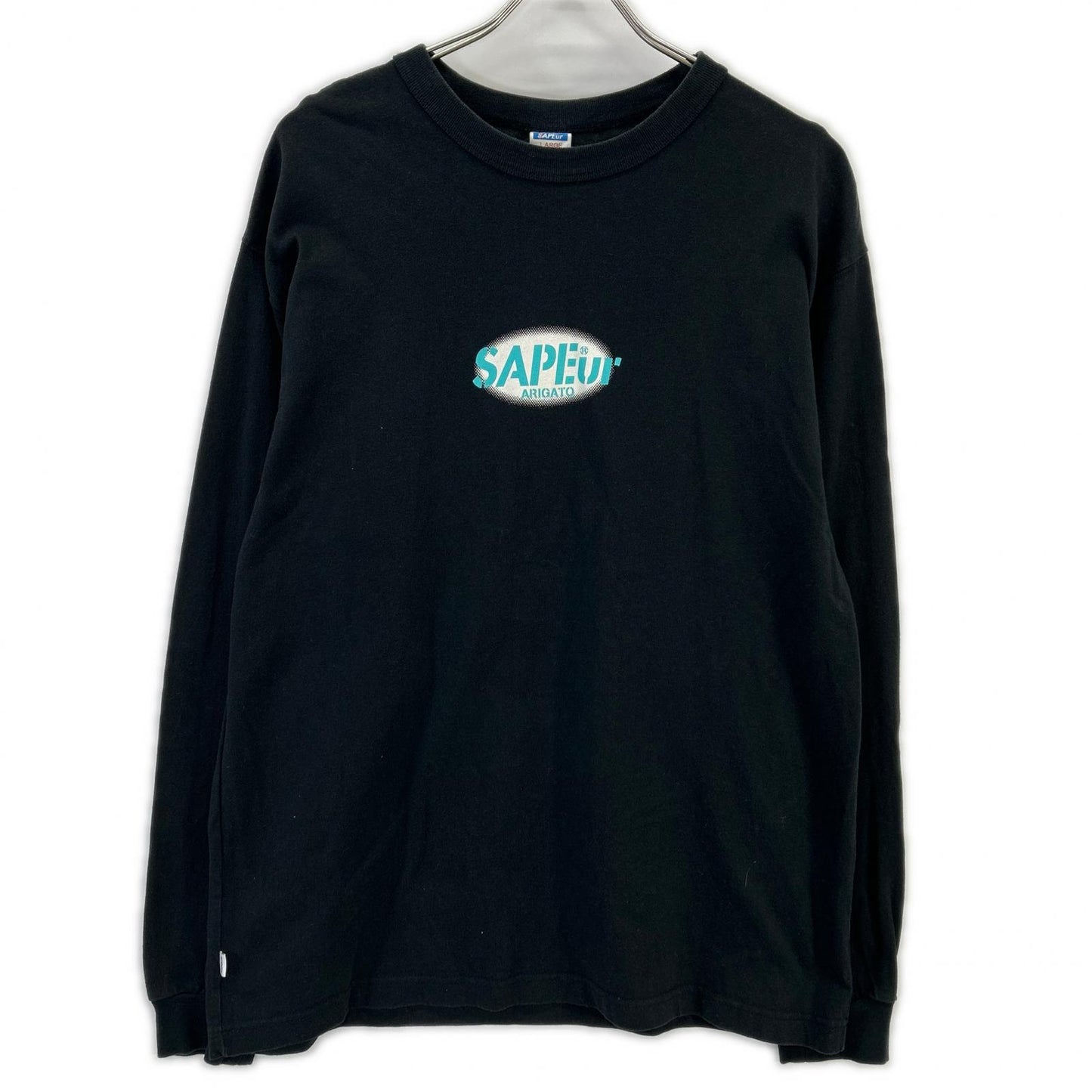 24AW 黑色×蓝色 OVAL LOGO 长袖T恤 上衣 L 男士