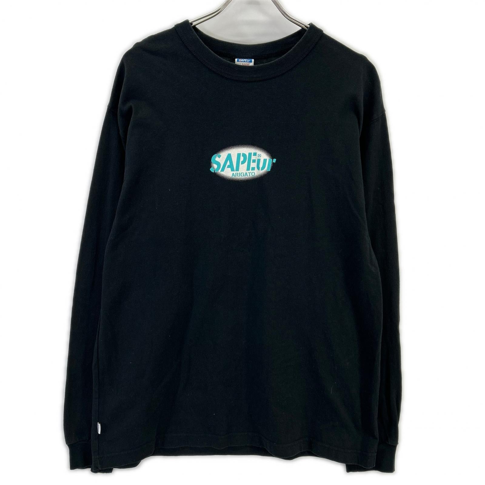 24AW 黑色×蓝色 OVAL LOGO 长袖T恤 上衣 L 男士