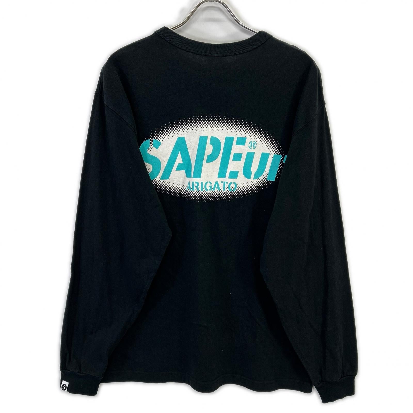 24AW ﾌﾞﾗｯｸ×ﾌﾞﾙｰ OVAL LOGO L/S Tee トップス L メンズ