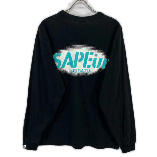 24AW Black x Blue OVAL LOGO L/S Tee Top L Men's