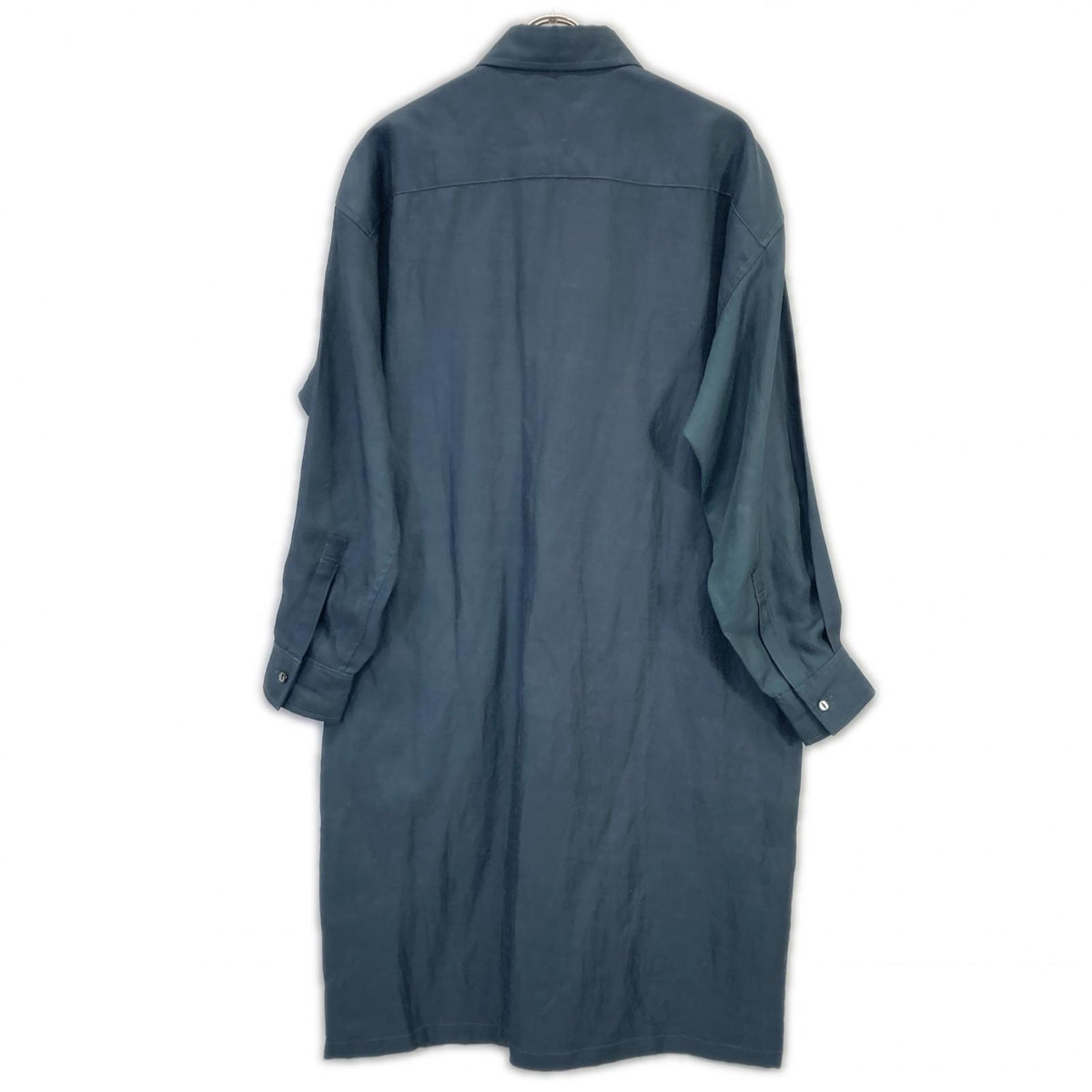 SHAREEF navy long-sleeve long shirt top