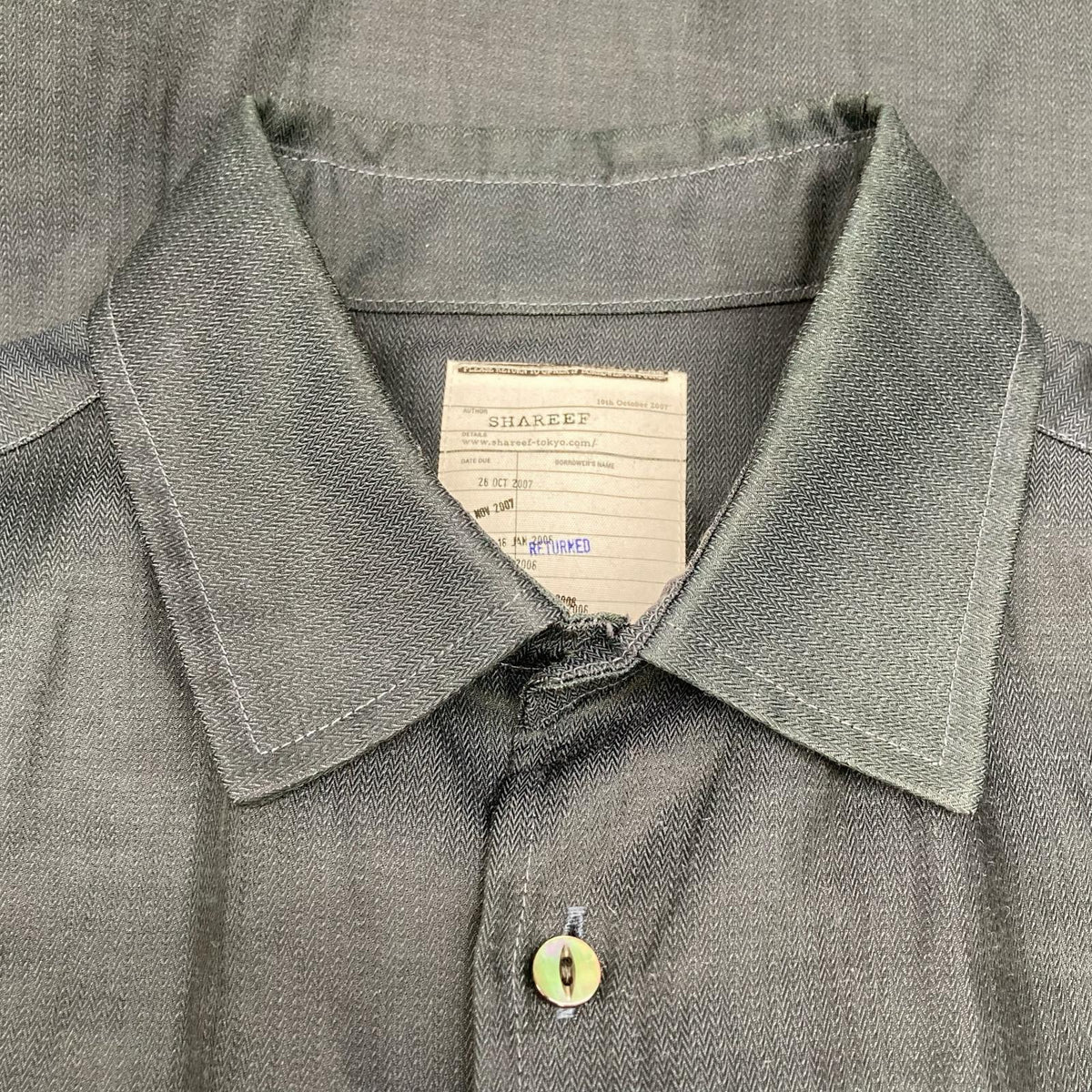 SHAREEF navy long-sleeve long shirt top