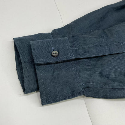 SHAREEF navy long-sleeve long shirt top