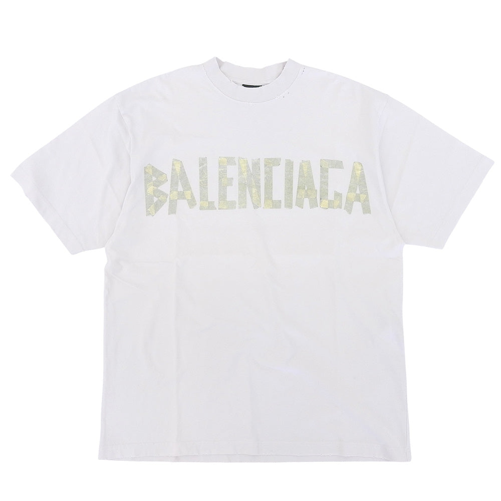 巴黎世家 BALENCIAGA 9成新 胶带款 T恤 上衣 男士 白色 S 739784 23SS 上衣
