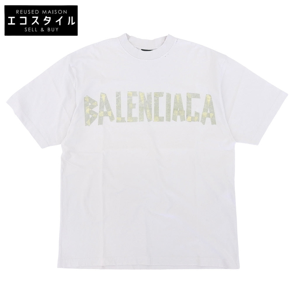 巴黎世家 BALENCIAGA 9成新 胶带款 T恤 上衣 男士 白色 S 739784 23SS 上衣