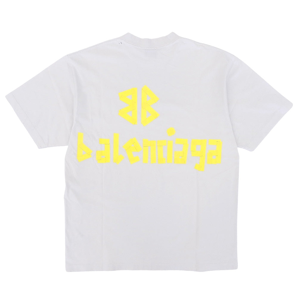 巴黎世家 BALENCIAGA 9成新 胶带款 T恤 上衣 男士 白色 S 739784 23SS 上衣
