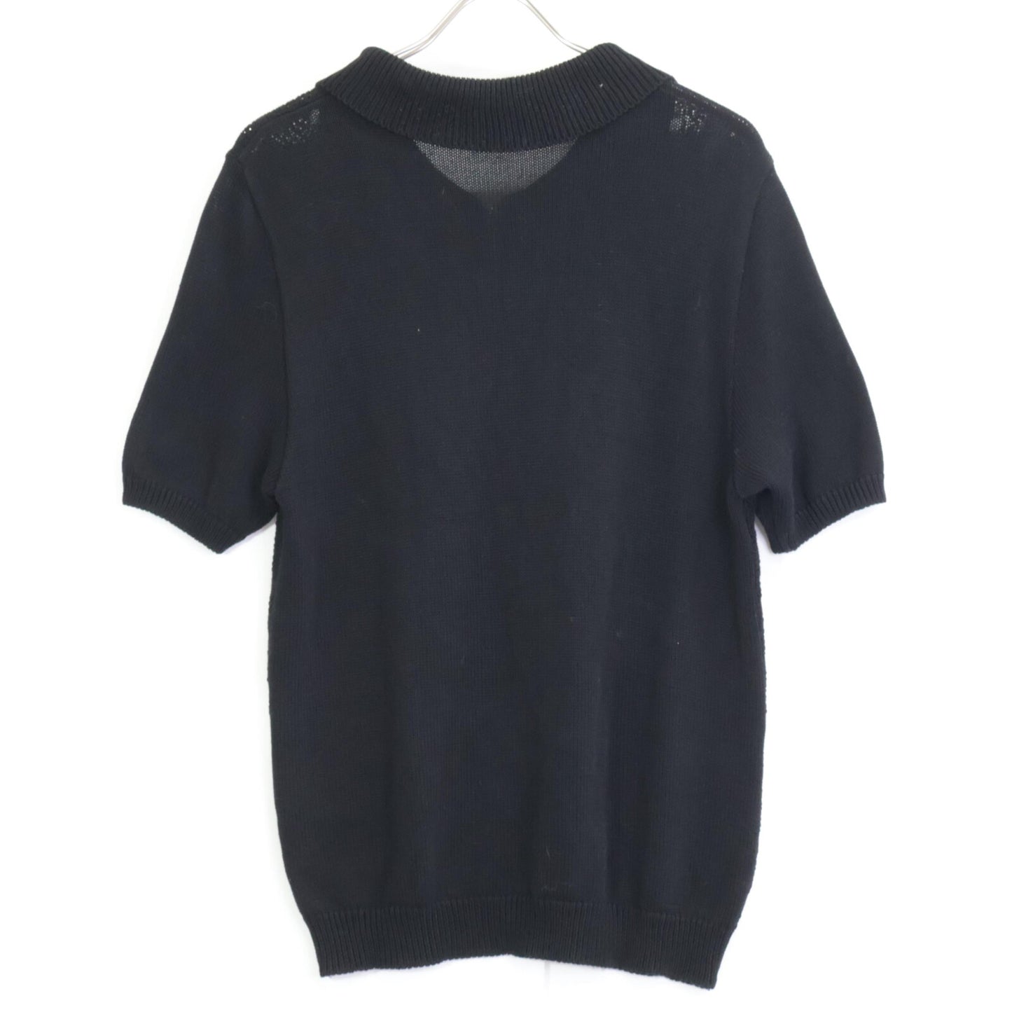 ERNEST W. BAKER Black Zip-Up Knit Polo Top
