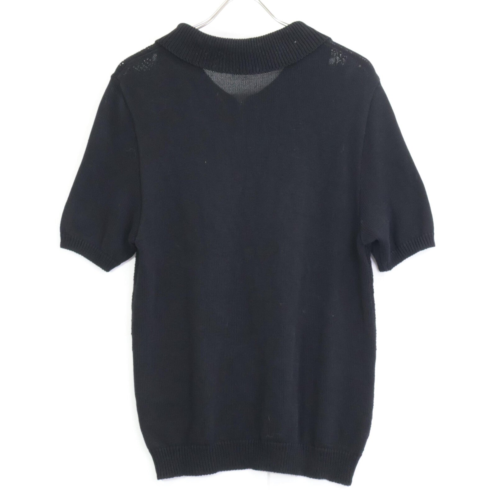 ERNEST W. BAKER Black Zip-Up Knit Polo Top