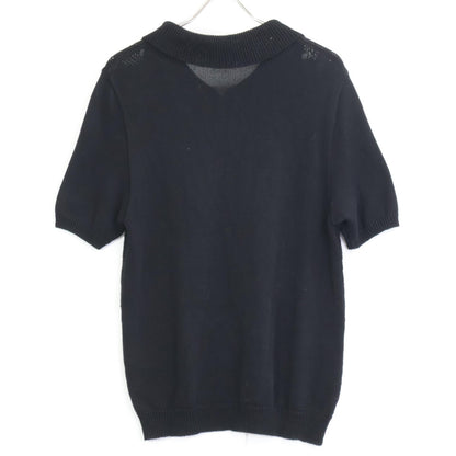 ERNEST W. BAKER Black Zip-Up Knit Polo Top