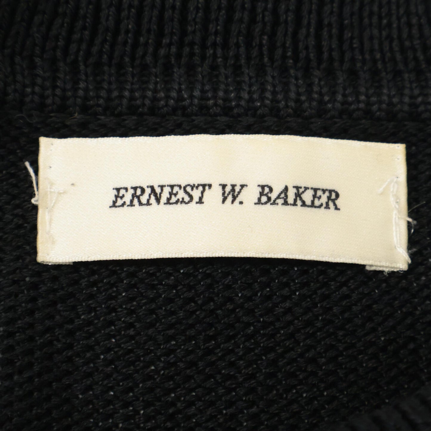 ERNEST W. BAKER Black Zip-Up Knit Polo Top