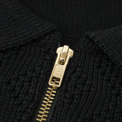 ERNEST W. BAKER Black Zip-Up Knit Polo Top