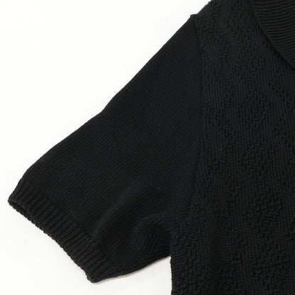 ERNEST W. BAKER Black Zip-Up Knit Polo Top