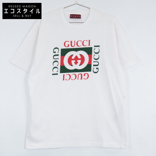 GUCCI グッチ 【国内正規】788093 GGロゴプリント 半袖Tシャツ/ トップス
