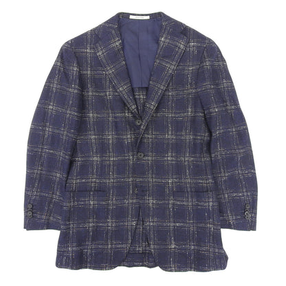 BARNEYSNEWYORK バーニーズニューヨーク 美品 MADISON Ferla アルパカ×ウール タータンチェック ジャケット メンズ ネイビー 44 ジャケット