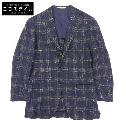 Excellent condition MADISON Ferla Alpaca x Wool Tartan Check Jacket Men's Navy 44