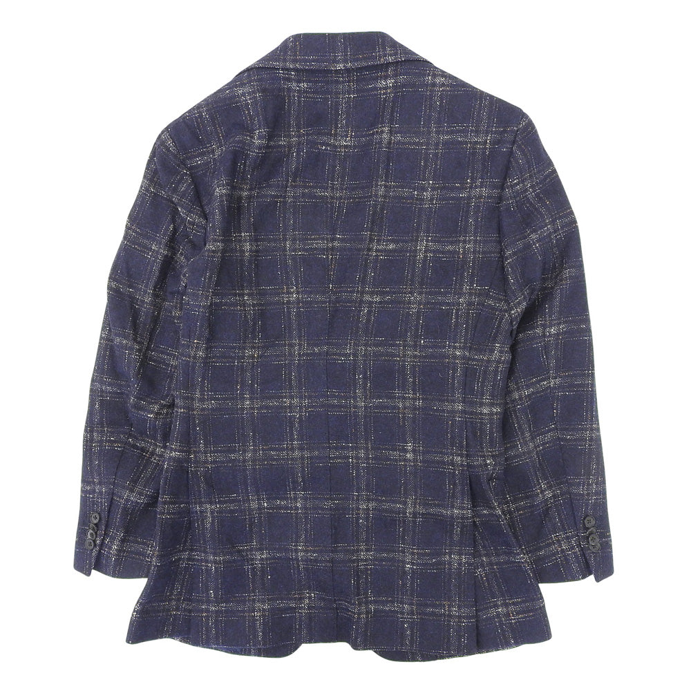 BARNEYSNEWYORK バーニーズニューヨーク 美品 MADISON Ferla アルパカ×ウール タータンチェック ジャケット メンズ ネイビー 44 ジャケット