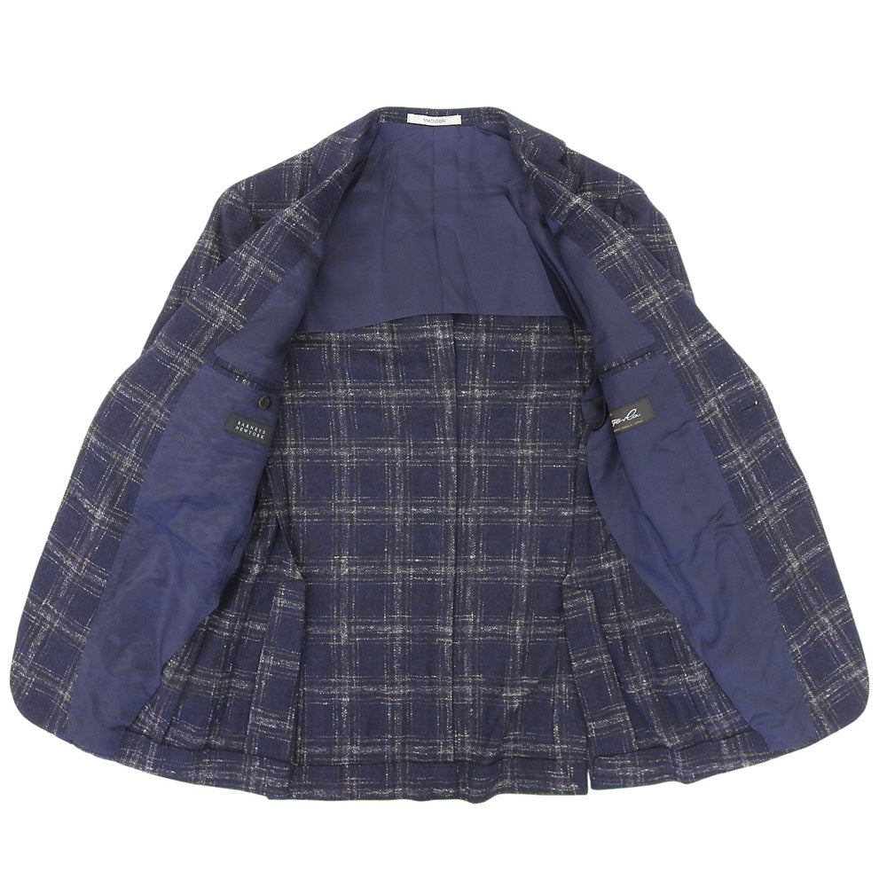 BARNEYSNEWYORK バーニーズニューヨーク 美品 MADISON Ferla アルパカ×ウール タータンチェック ジャケット メンズ ネイビー 44 ジャケット