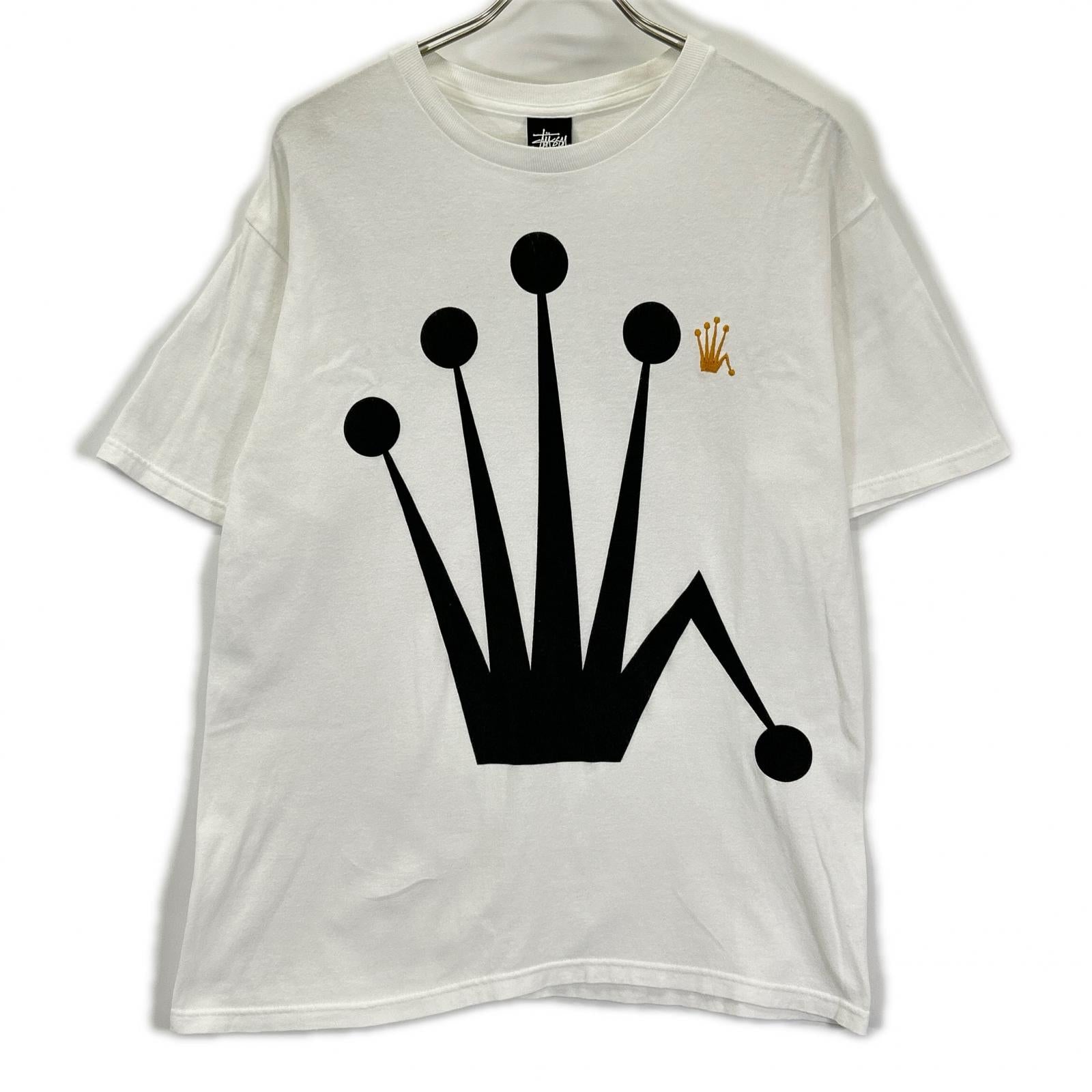 stussy ステューシー ホワイト ベントクラウン Tシャツ トップス