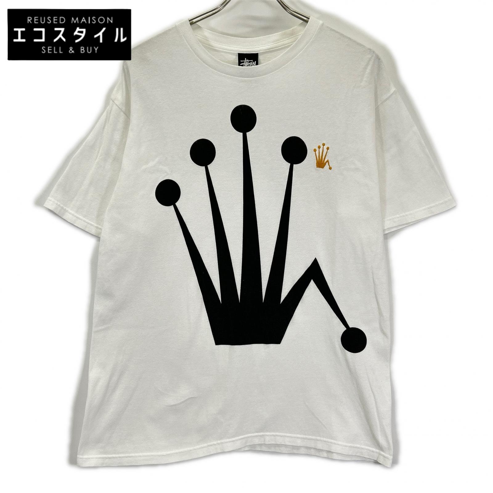 stussy ステューシー ホワイト ベントクラウン Tシャツ トップス