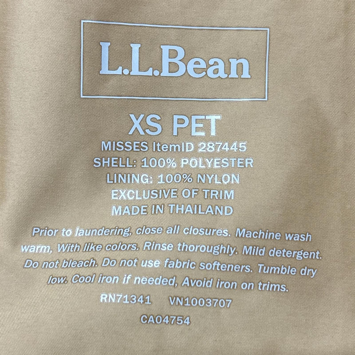 LLBean エルエルビーン 米色 尼龙 H2OFF 外套 大衣 XS