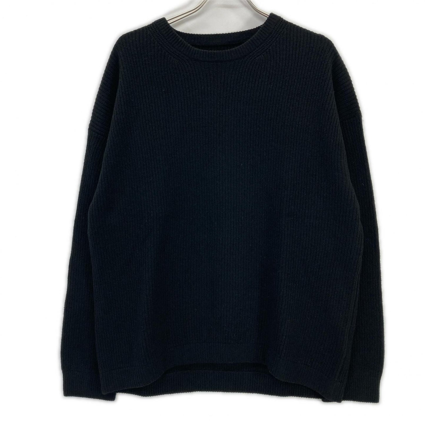 crepuscule クレプスキュール 1703-025 ブラック Rib Stitch L/S(畦編み) ニット トップス