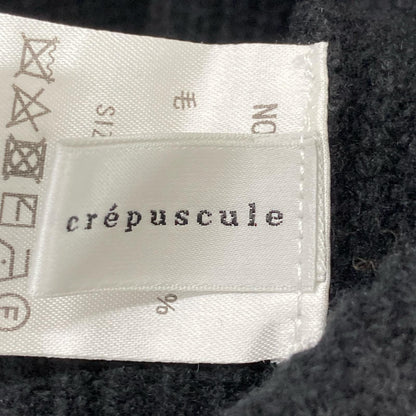 crepuscule クレプスキュール 1703-025 ブラック Rib Stitch L/S(畦編み) ニット トップス