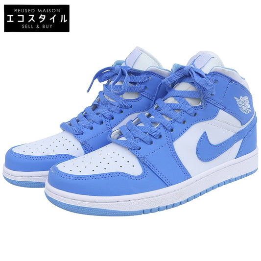 NIKE ナイキ 未使用 AIR JORDAN 1 MID UNC　ノースカロライナ メンズ ライトブルー×ホワイト 26.5cm 554724-106 シューズ
