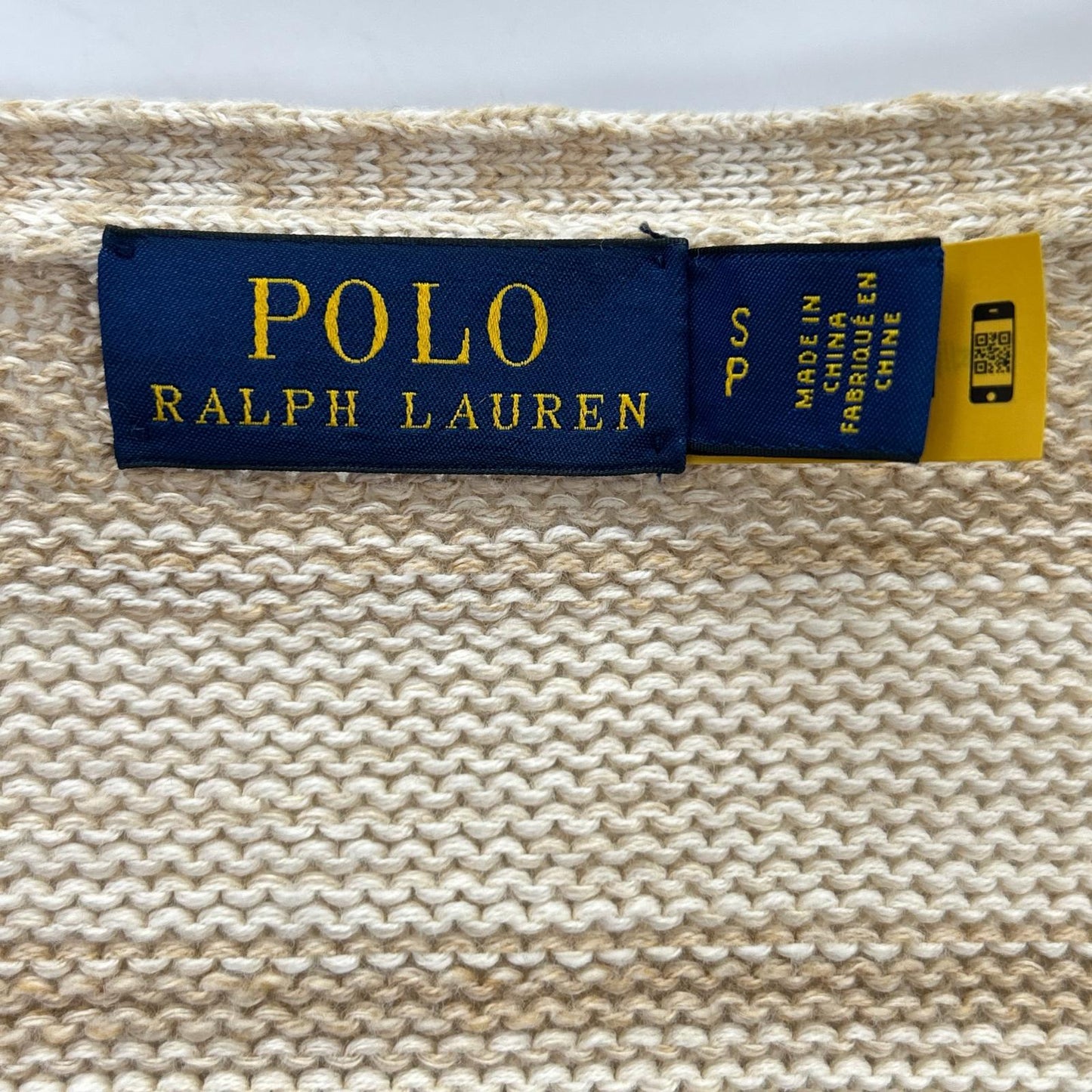 POLO RALPH LAUREN ポロ ラルフローレン ベージュ リネン混 ネイティブ フロントタイカーディガン トップス
