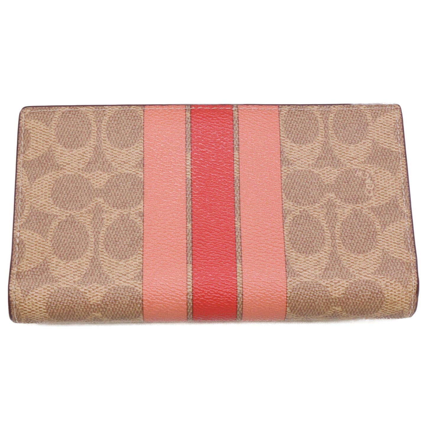 [Excellent Condition] CAP23 Slim Zip Wallet in Signature Canvas with Stripe - Bifold Wallet (with coin purse) for Women